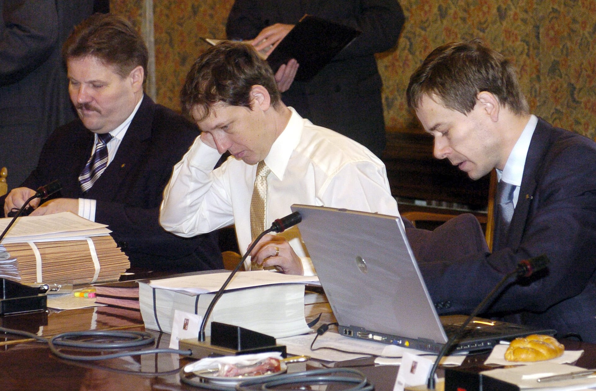 Zleva Zdeněk Škromach, Stanislav Gross a Pavel Němec