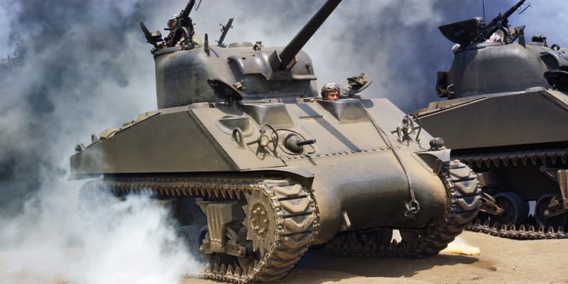 Tanky M4 Sherman během akce