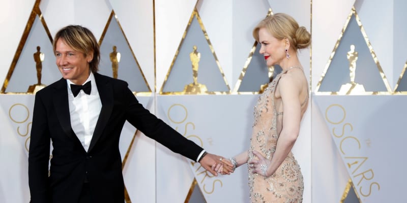 Nicole Kidman se svým druhým manželem Keithem Urbanem (Oscaři 2017)