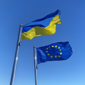 Vlajka Ukrajiny a Evropské unie
