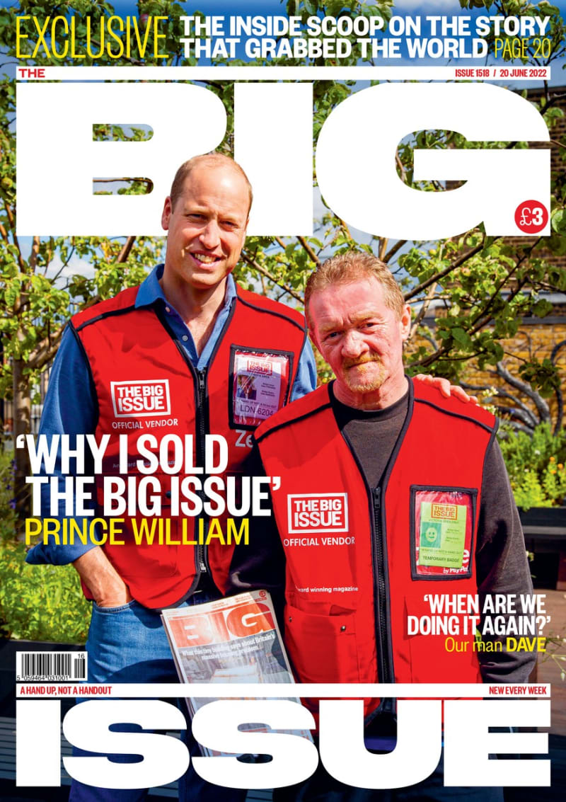 Princ William se objevil na titulní straně speciálního vydání časopisu The Big Issue.
