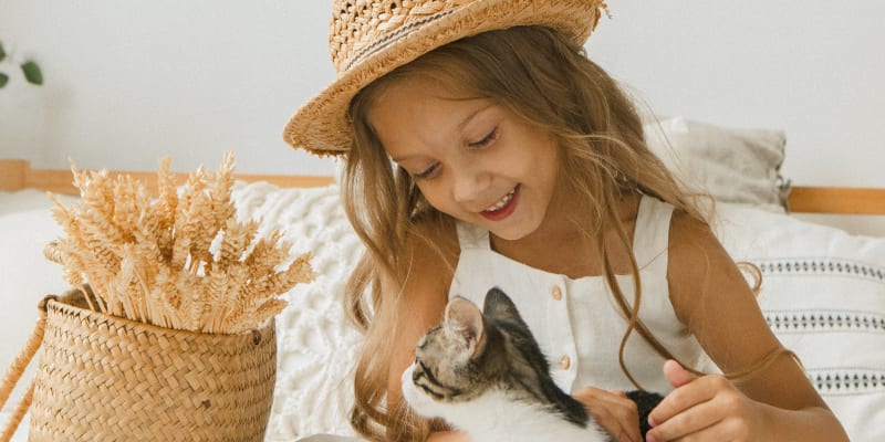 Kočky bývají pro děti báječnými kamarádkami