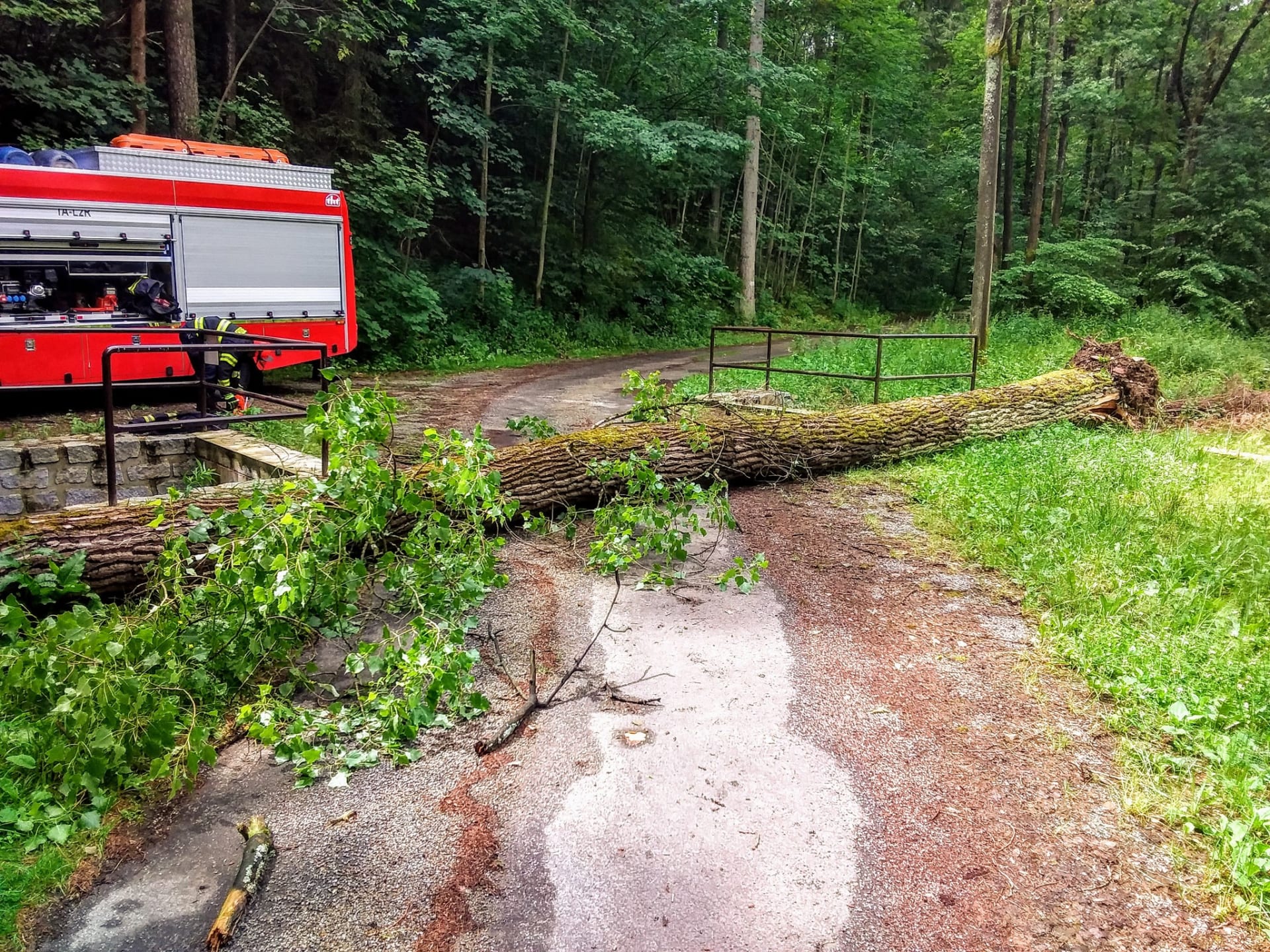 Následky bouřek na jihu Čech