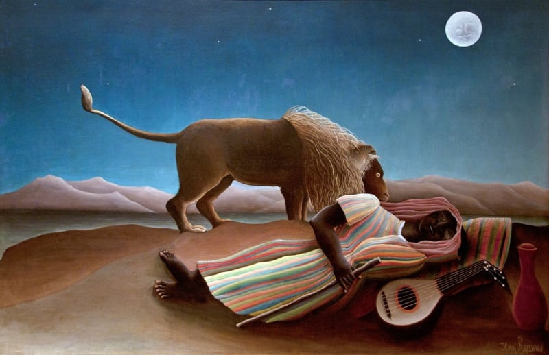 Ryby: Magický realismus v podání Henri Rousseaua a jeho obrazu Spící cikánka
