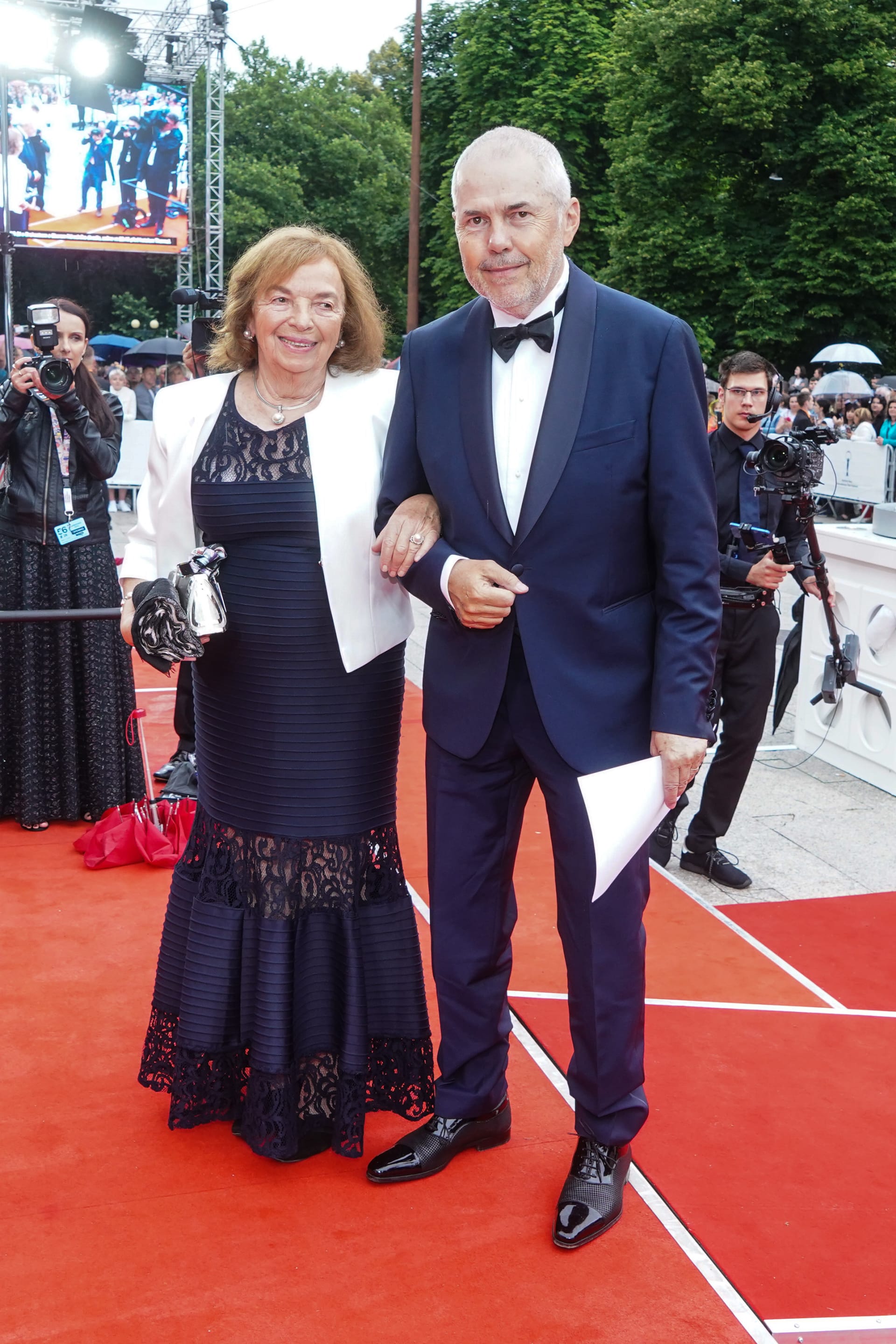 Livia Klausová s moderátorem Markem Ebenem. 