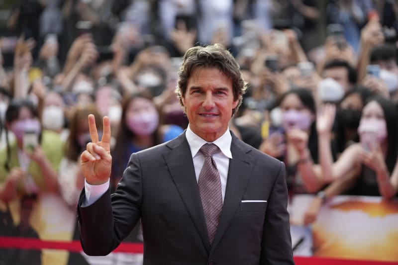 Tom Cruise na premiéře snímku Top Gun: Maverick v Jižní Koreji