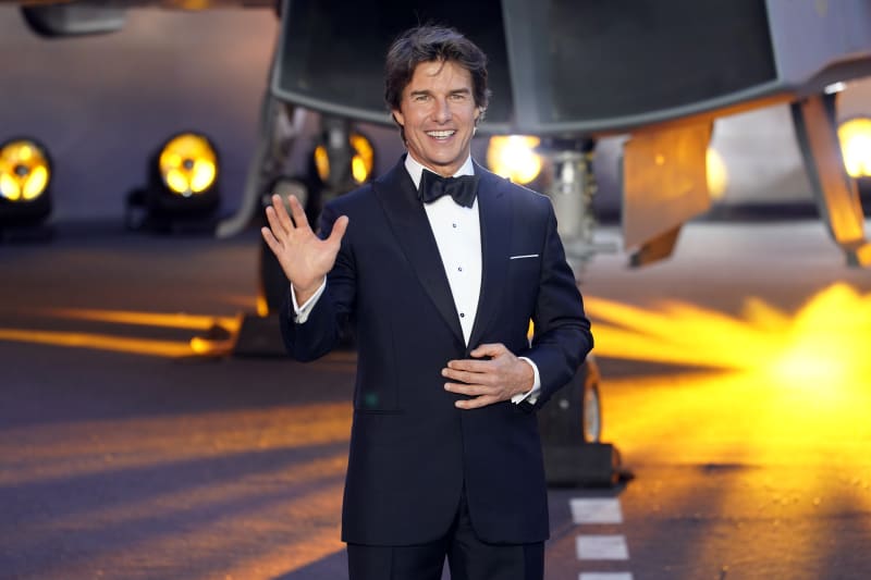 Tom Cruise na premiéře snímku Top Gun: Maverick