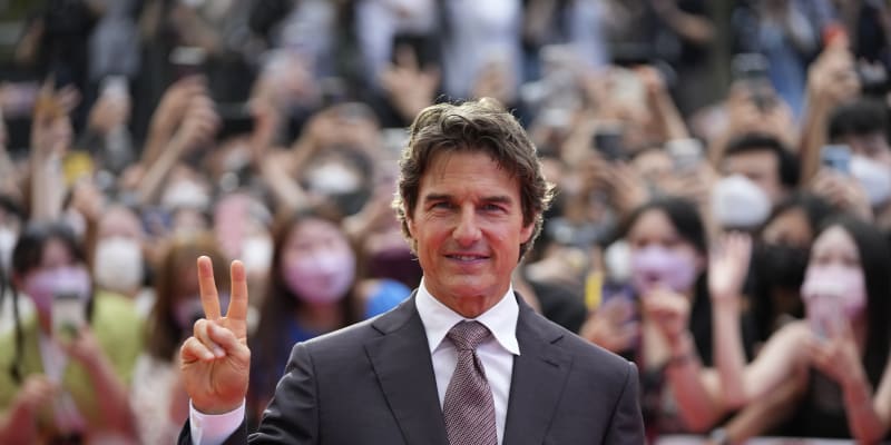 Tom Cruise na premiéře snímku Top Gun: Maverick v Jižní Koreji