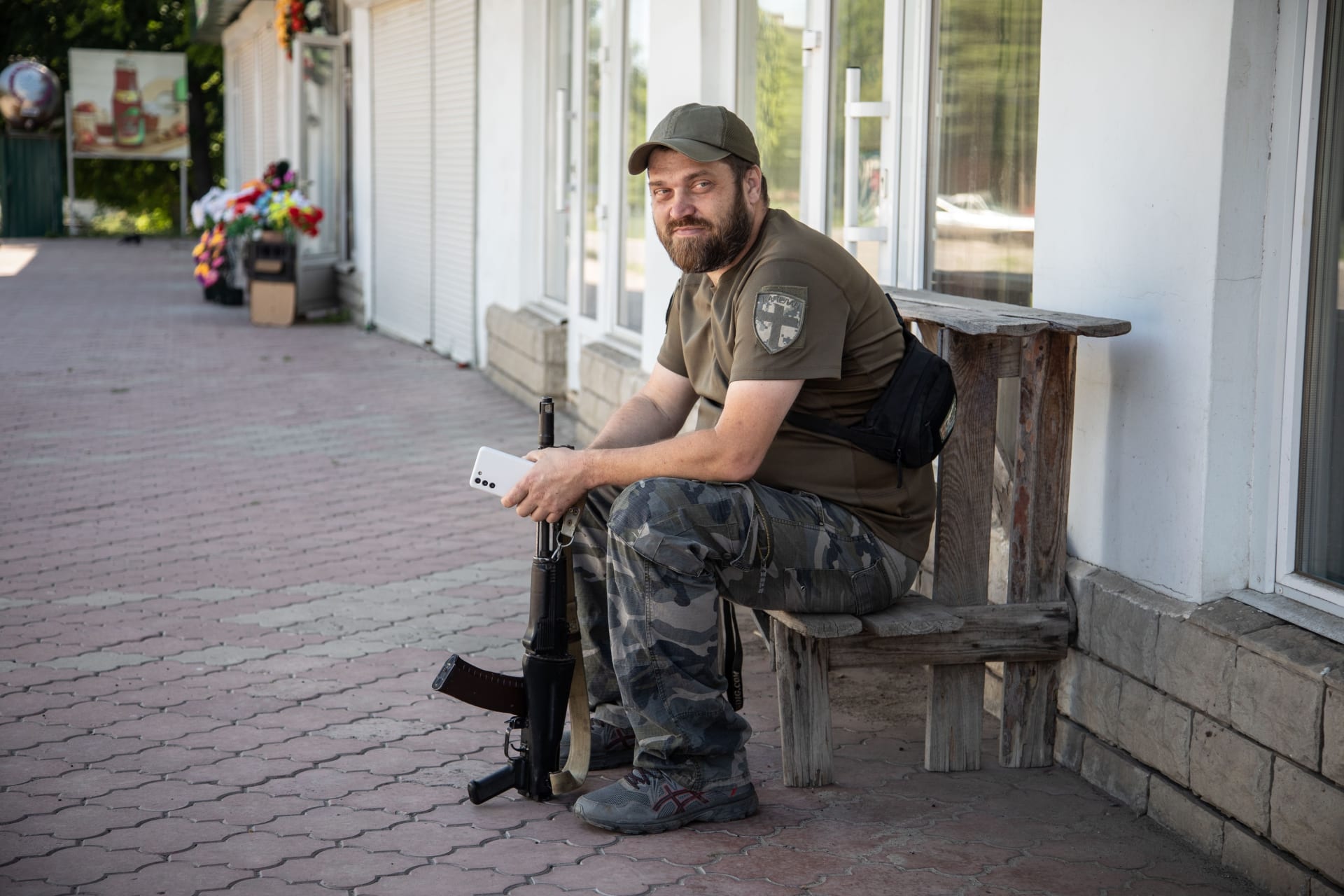 Odpočívající ukrajinský bojovník