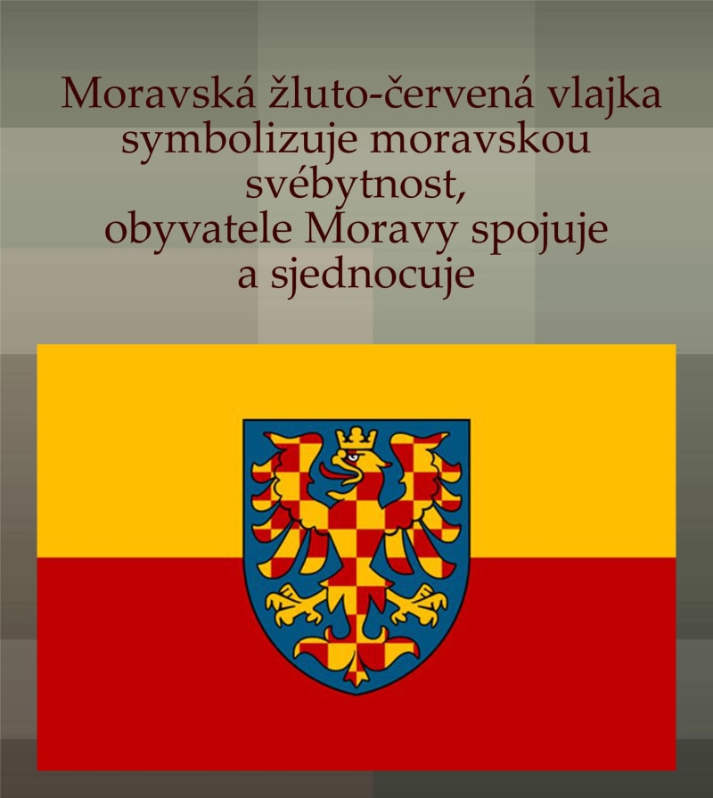 Údajná moravská vlajka, jak ji na Facebooku prezentuje  spolek Moravská národní obec - Za Moravu.