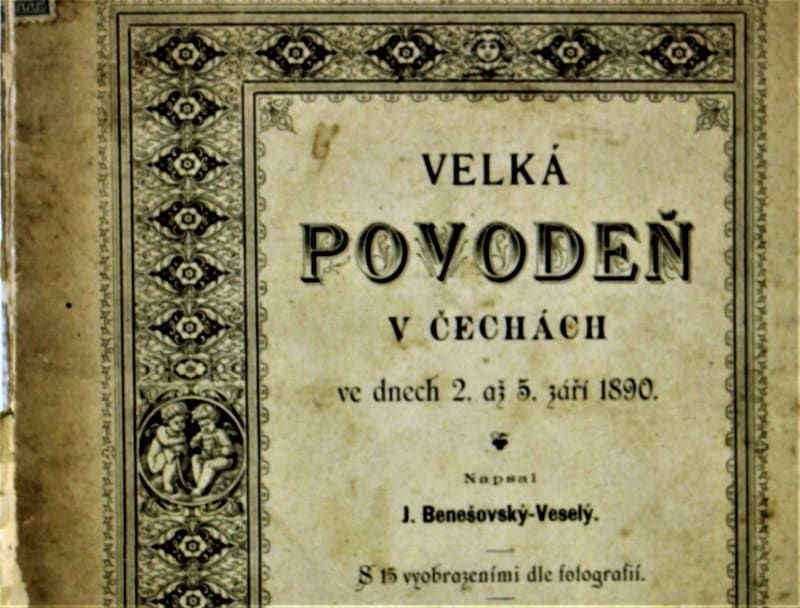 Z knihy Velká povodeň v Čechách 1890, titulní list 
