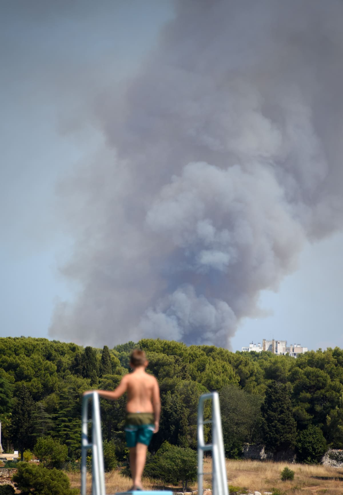 Lesní požár u chorvatské Puly