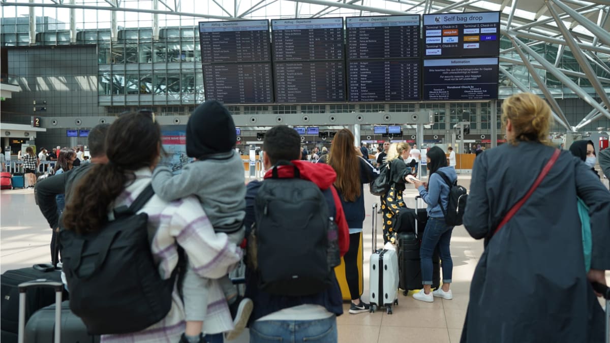 Chaos na letišti v Hamburku