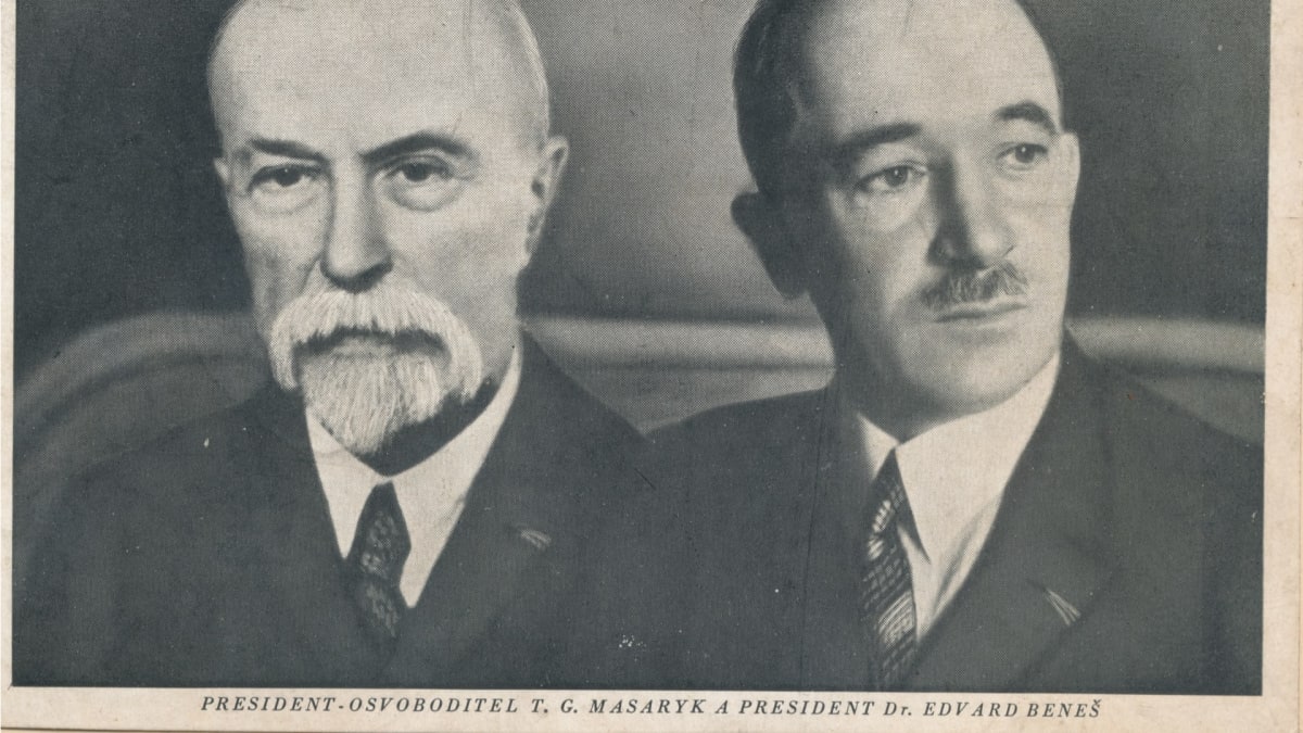 První dva prezidenti Československa, Tomáš G. Masaryk a Edvard Beneš.