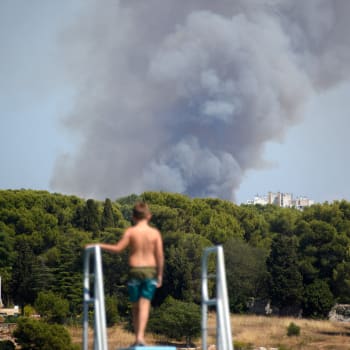 Požár u chorvatské Puly