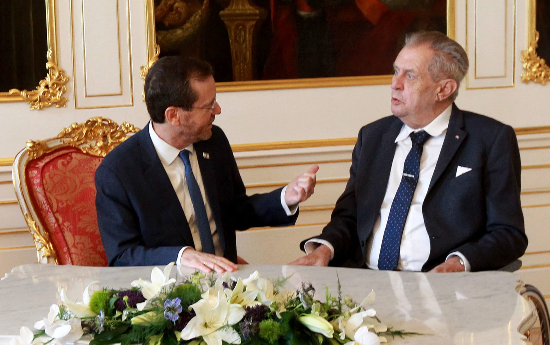 Izraelský prezident Herzog při návštěvě Prahy