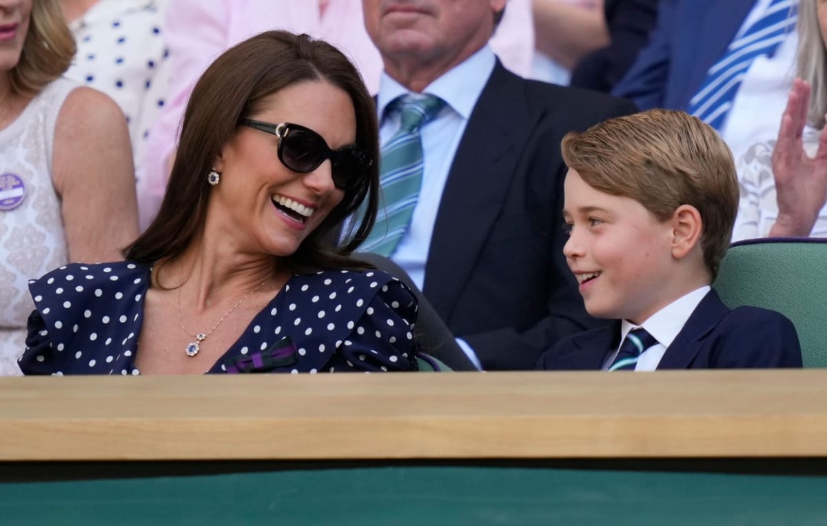 Kate Middletonová a princ George na finále Wimbledonu