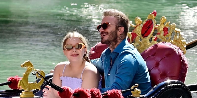 David Beckham s dcerou Harper na dovolené v Itálii