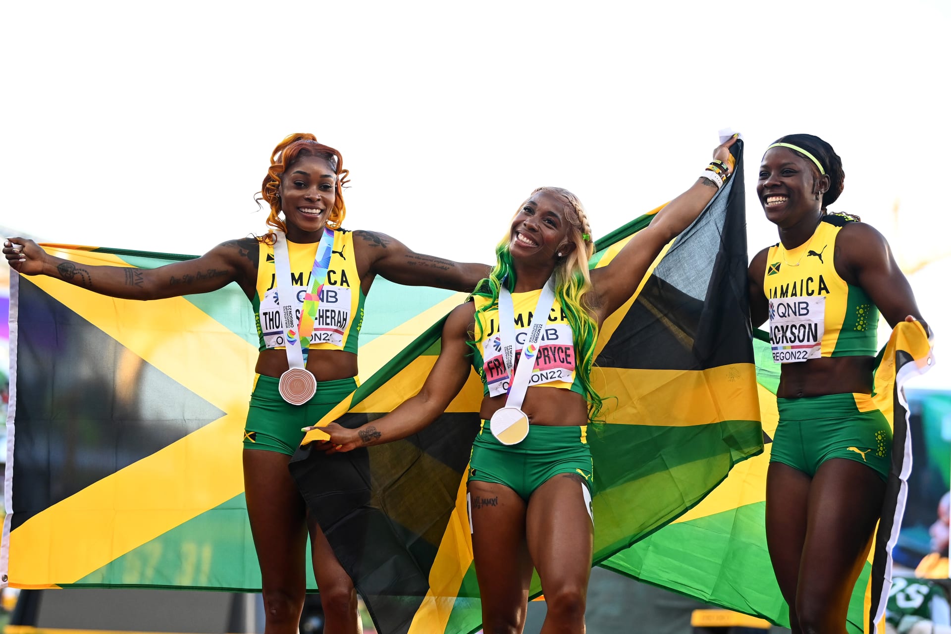 Jamajčanky dominovaly stovce na mistrovství světa v Eugene.