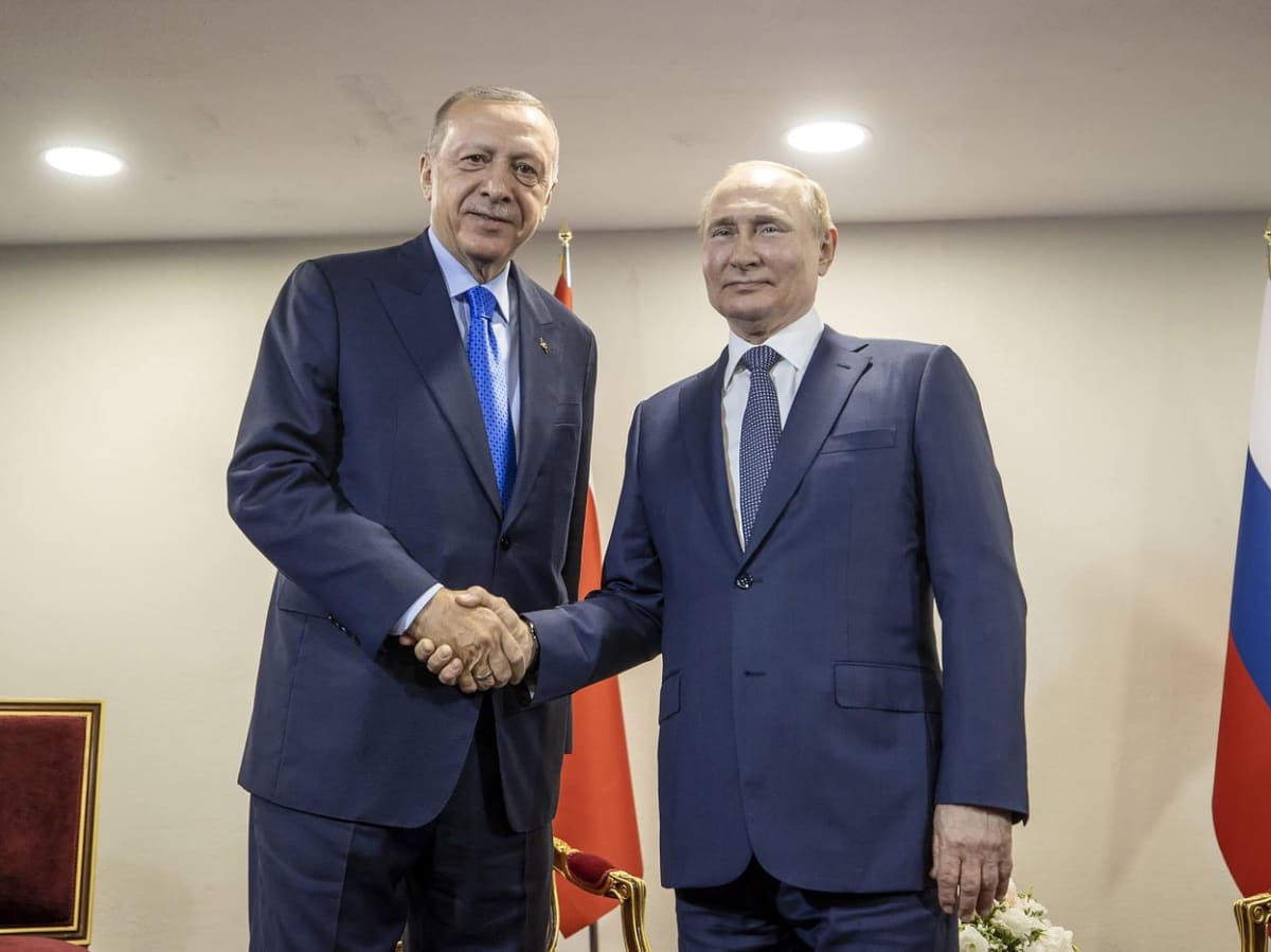 Turecký prezident Erdogan a jeho protějšek Vladimir Putin