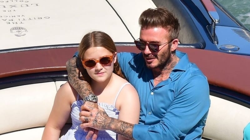 David Beckham se svou dcerou Harper. 