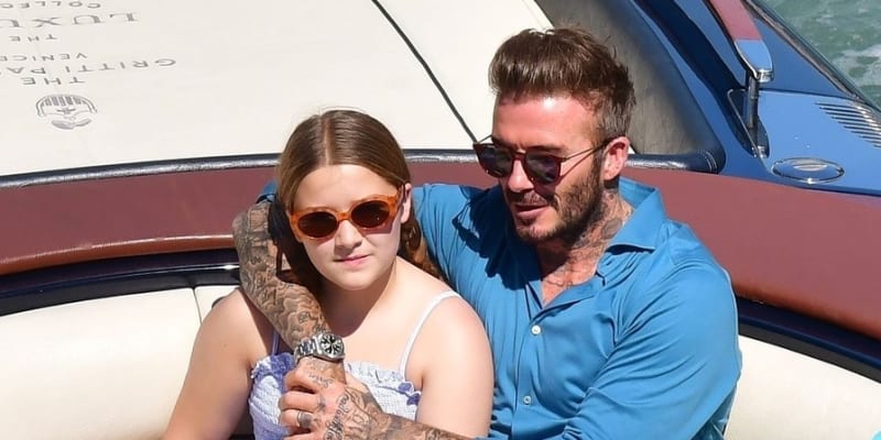 David Beckham se svou dcerou Harper. 