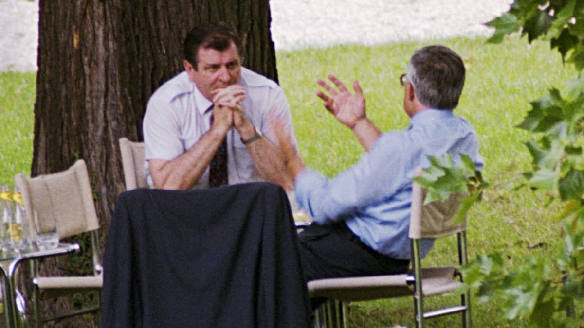 Václav Klaus a Vladimír Mečiar v diskuzi