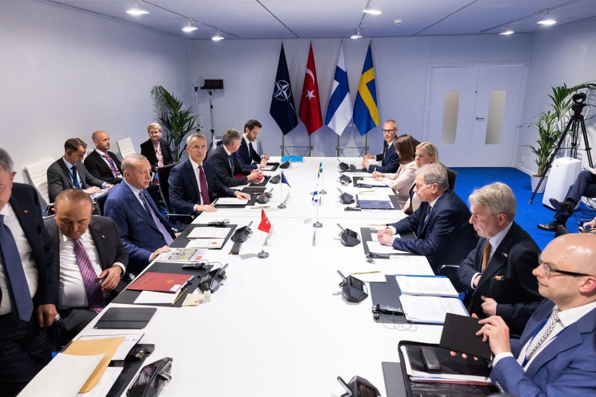 Zástupci NATO, Turecka, Finska a Švédska spolu jednali na konci června.
