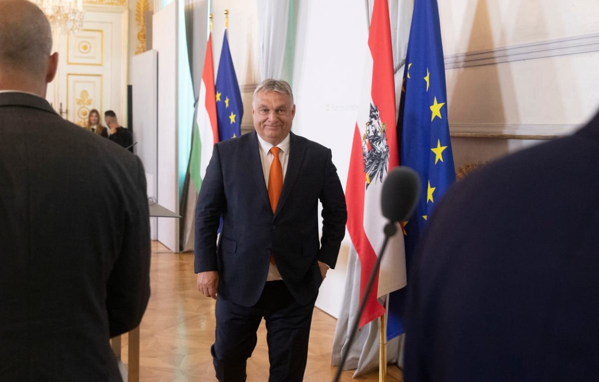 Maďarský premiér Viktor Orbán při návštěvě Rakouska
