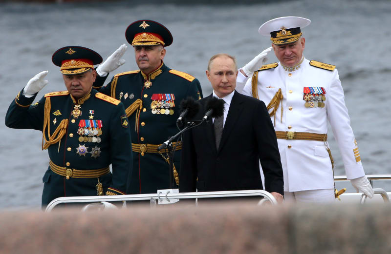 Vladimir Putin na oslavách Dne ruského námořnictví