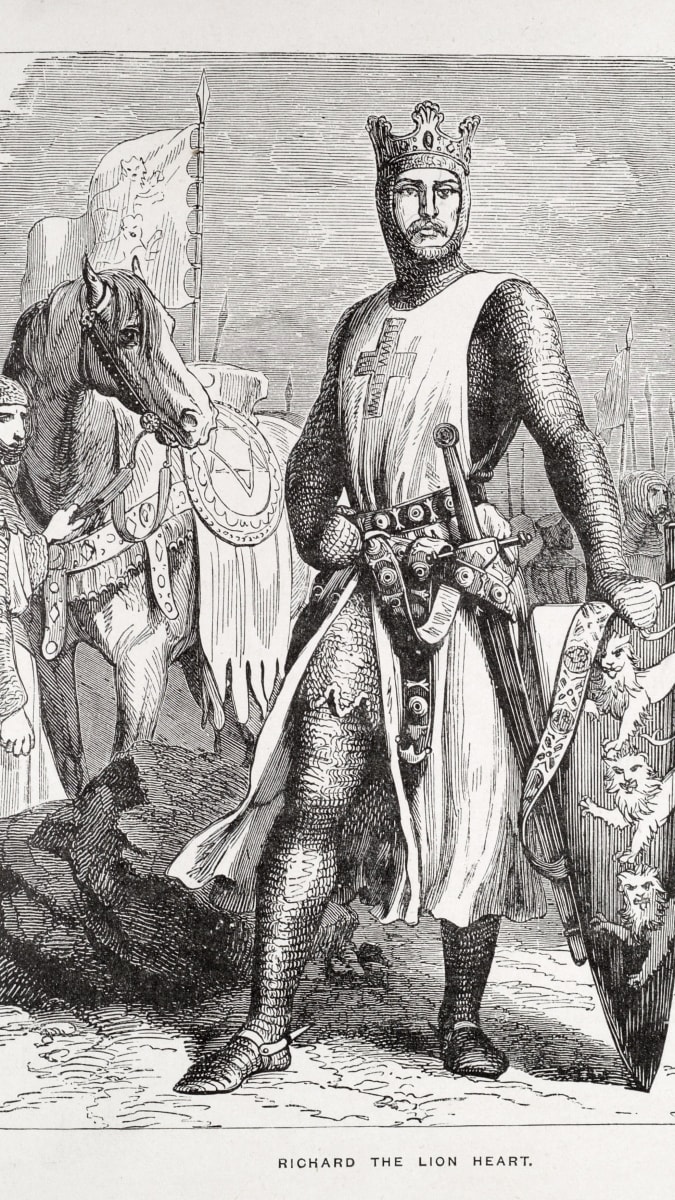 Anglický král Richard Lví srdce, jeden ze symbolů křížových výprav.