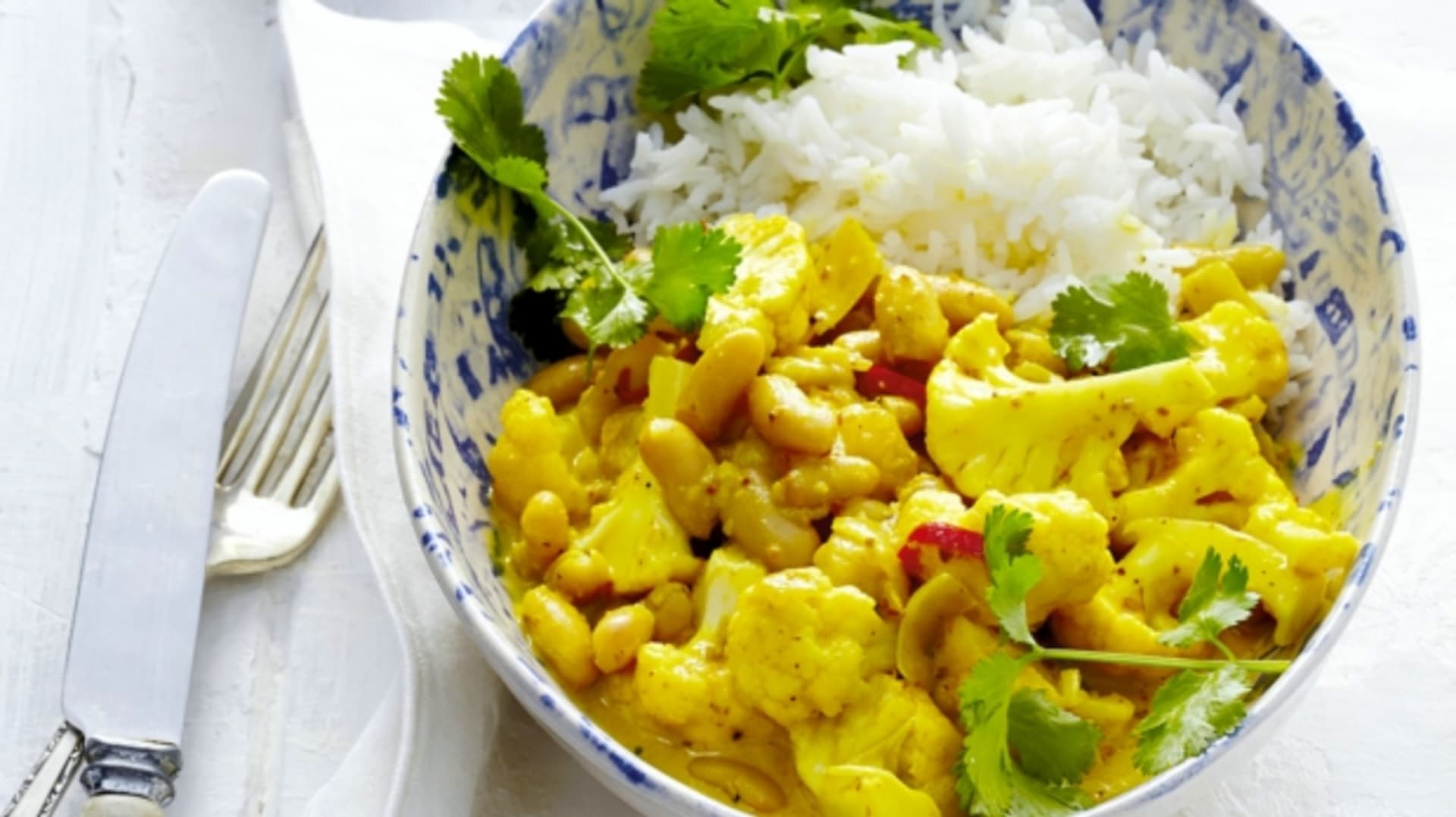 Květákovo-fazolové curry