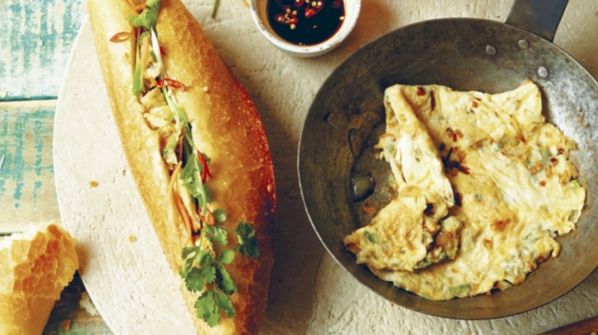 Vietnamská bageta s omeletou