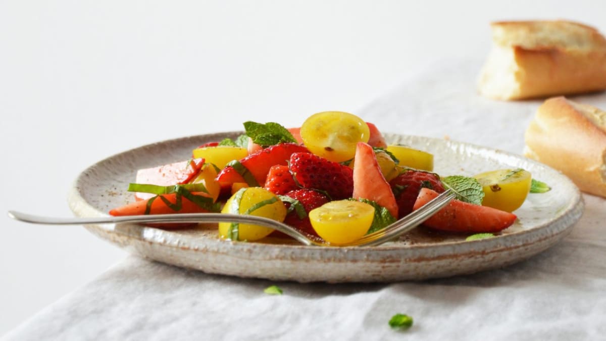 Rajčatovo-jahodový salát
