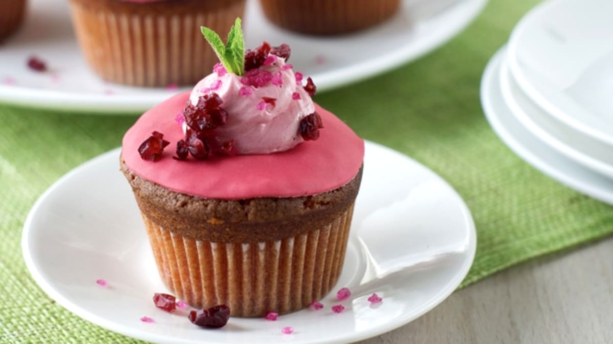Růžové sametové cupcakes