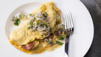 Vaječná omeleta s chorizem