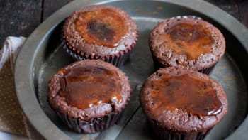 Čokoládové muffiny s pikantním sirupem
