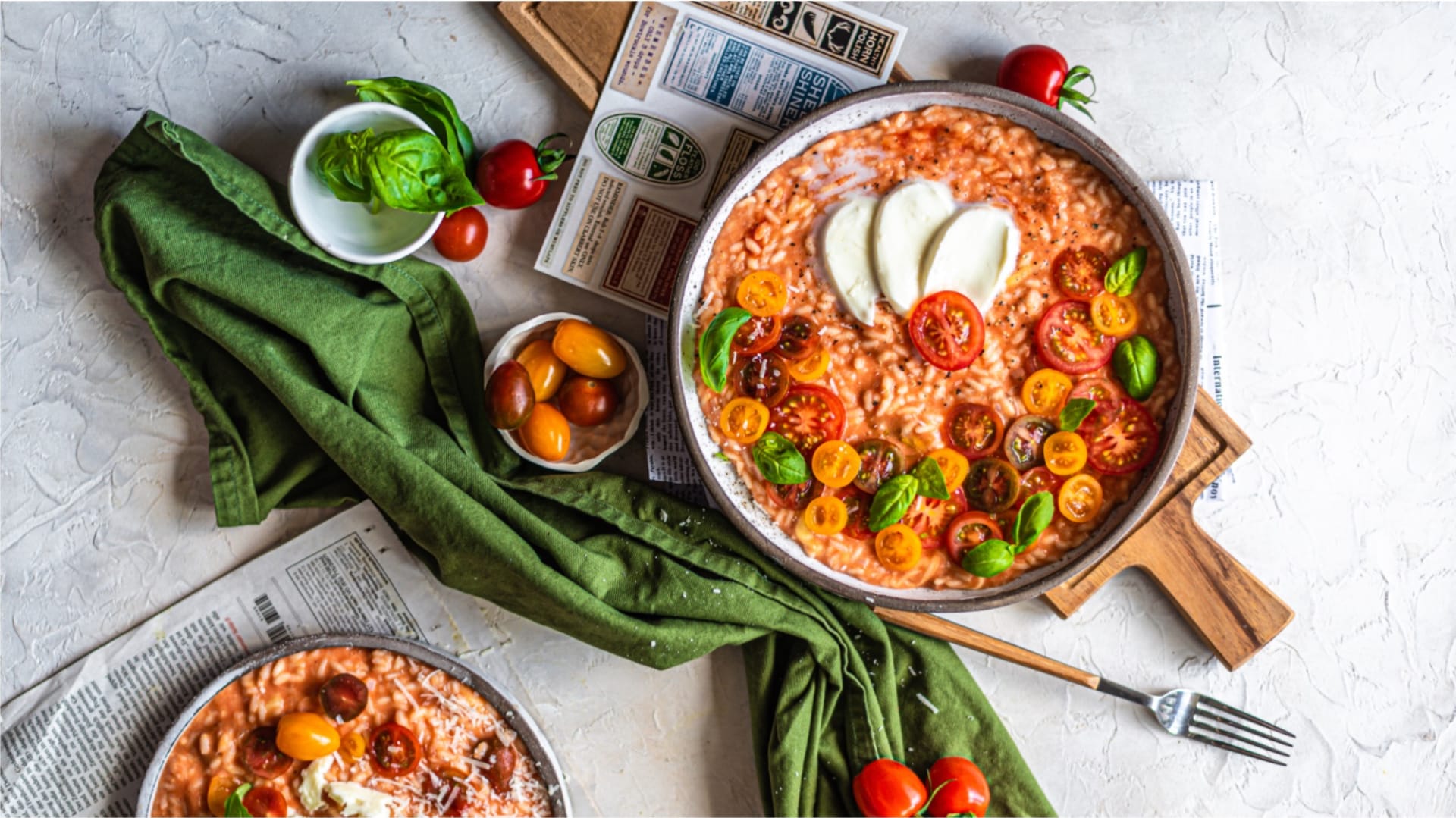 Italské risotto s rajčaty a mozzarellou