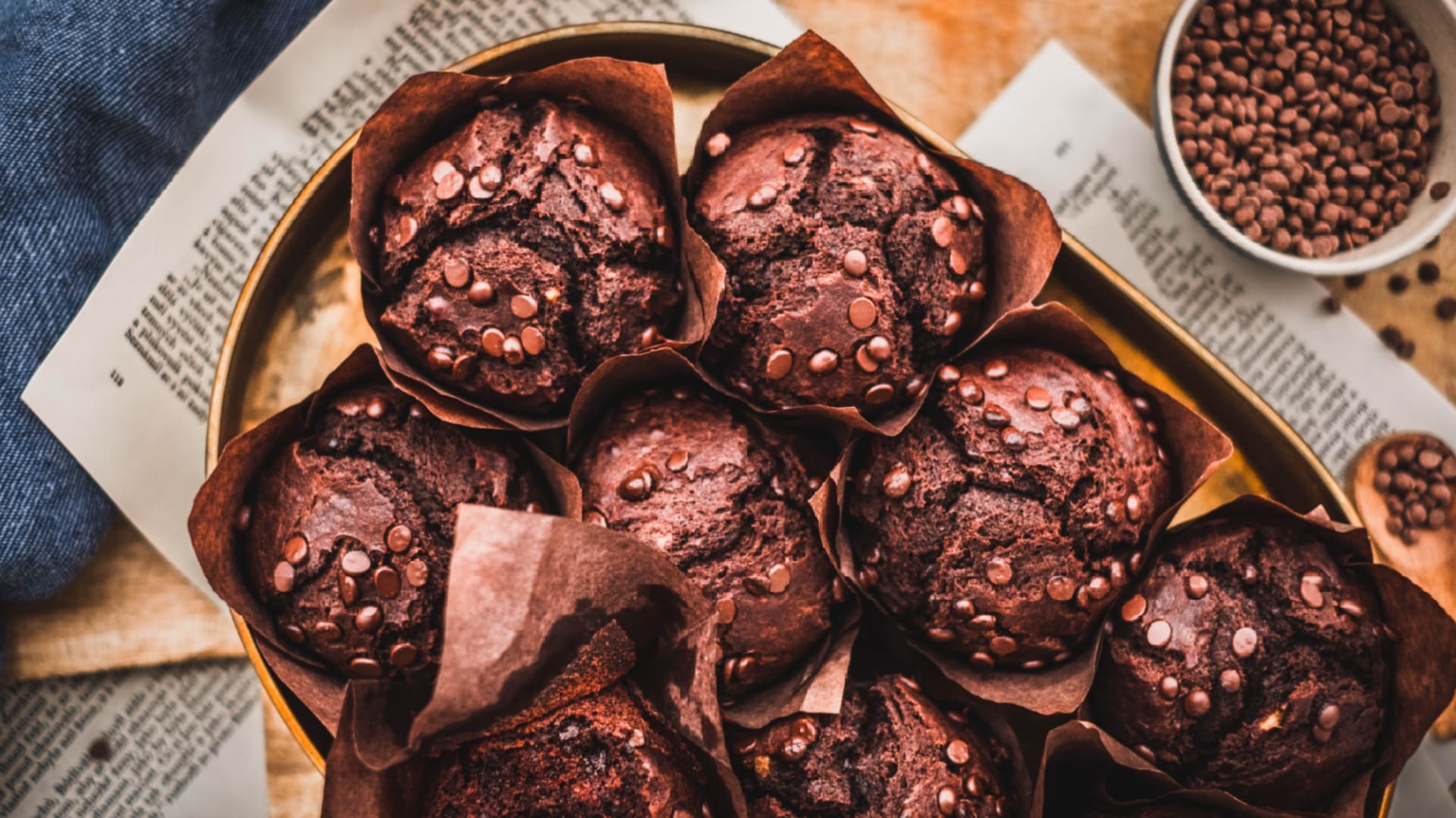 Vláčné čokoládové muffiny