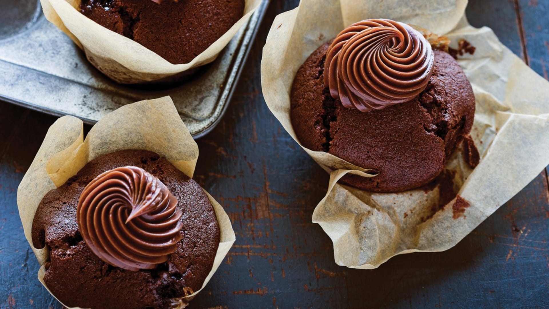 Čokoládové cupcaky s ganache