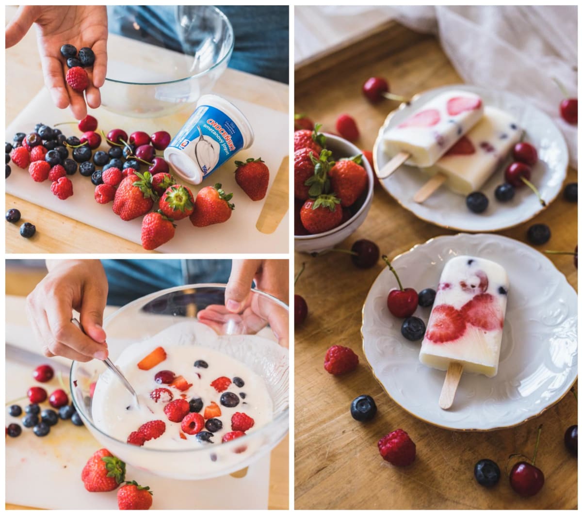Domácí jogurtové nanuky s letním ovocem