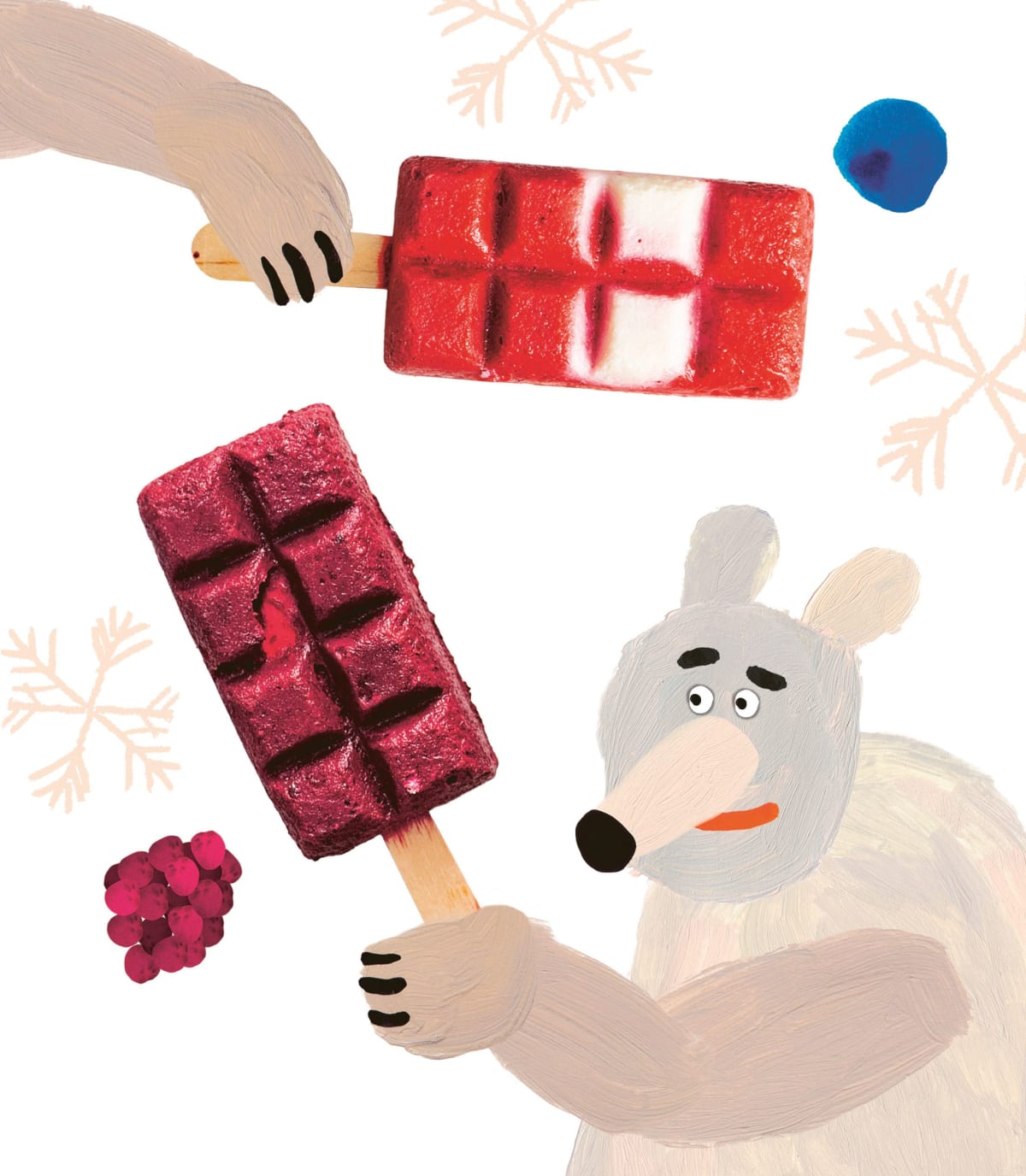 Domácí jogurtové nanuky s ovocem pro lední medvědici