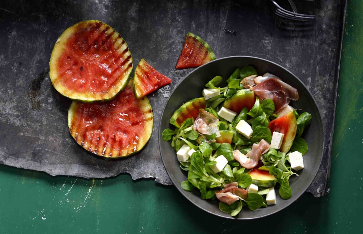 Salát s grilovaným melounem