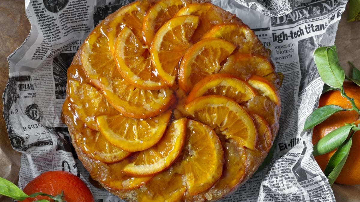 Obrácený citrusový koláč s pomeranči