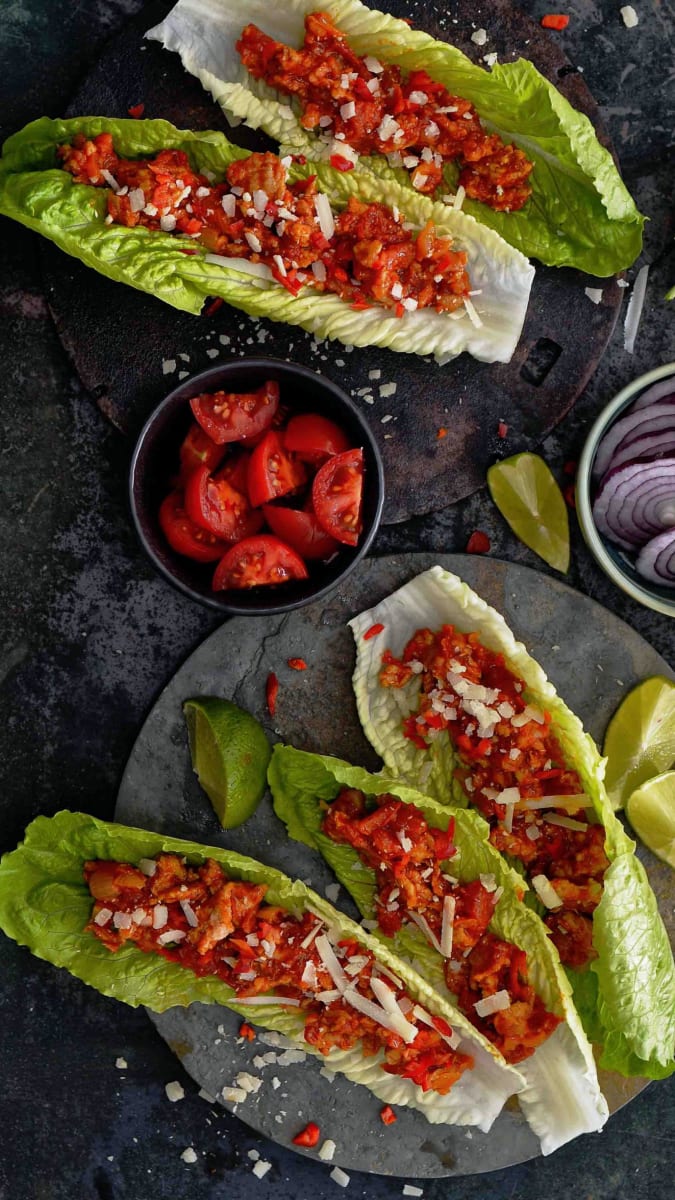 Krůtí tacos v salátových listech