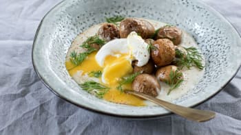 Koprovka se ztraceným vejcem a pečenými bramborami