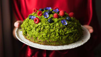 Zelený mechový dort v cukrfree verzi
