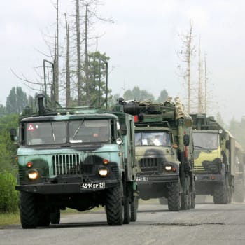 Ruský konvoj při invazi do Gruzie (12. 8. 2008)