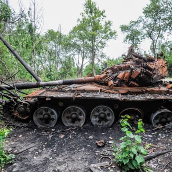Zničený ruský tank, 9. července 2022