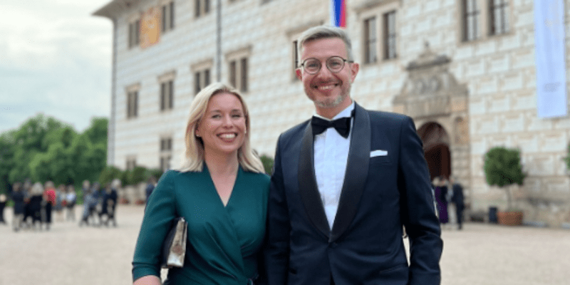 Prezidentská kandidátka Danuše Nerudová a její manžel Robert Neruda